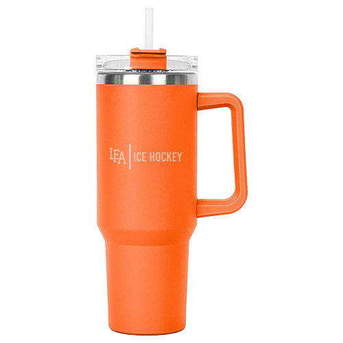  Hippo Orange Mug & Straw Lid with Twist Closure 40 oz - LFA Ice Hockey Engraved