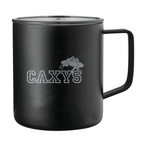  Rover Camp Vacuum Insulated Black Mug 14oz - Caxys Wordmark with Frog Engraved