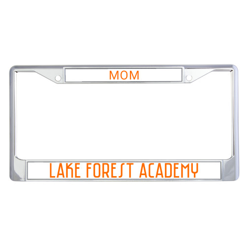  Mom Metal License Plate Frame in Chrome - Lake Forest Academy Wordmark