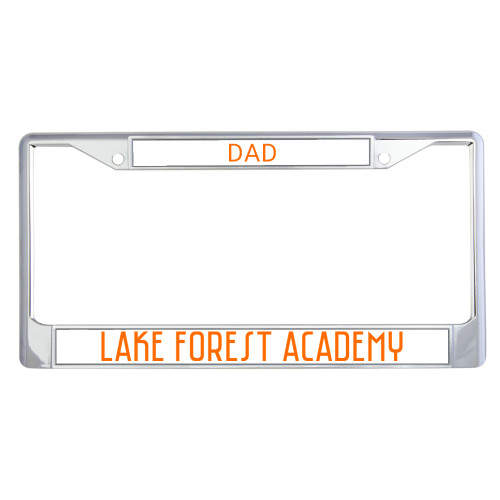  Dad Metal License Plate Frame in Chrome - Lake Forest Academy Wordmark