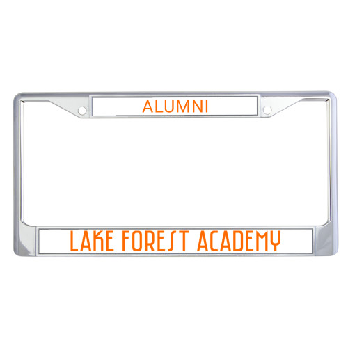  Alumni Metal License Plate Frame in Chrome - Lake Forest Academy Wordmark