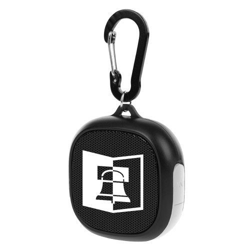  Black/White Waterproof Speaker w/ Carabiner - Book & Bell Mark