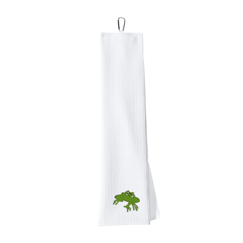  White Waffle Microfiber Golf Towel - Caxy Frog