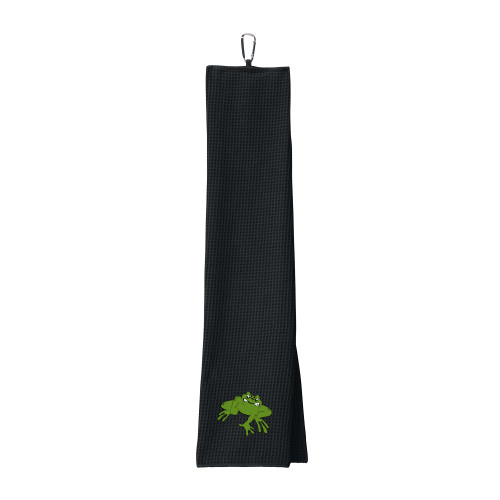  Black Waffle Microfiber Golf Towel - Caxy Frog