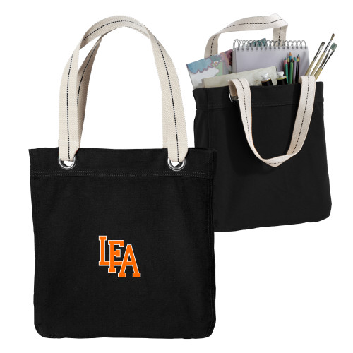  Allie Black Canvas Tote - LFA Mark