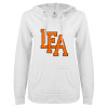 Thumbnail image for  ENZA Womens White V Notch Raw Edge Fleece Hoodie