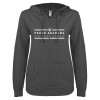 Thumbnail image for  ENZA Womens Dark Heather V Notch Raw Edge Fleece Hoodie