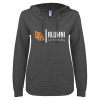 Thumbnail image for  ENZA Womens Dark Heather V Notch Raw Edge Fleece Hoodie