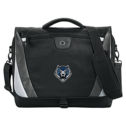  Black/Grey Slope Computer Messenger Bag - Tiger Head