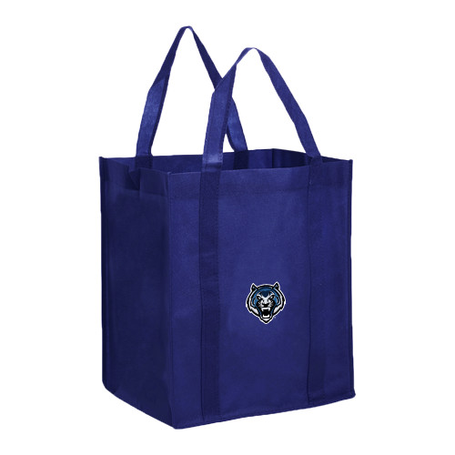  Non Woven Navy Grocery Tote - Tiger Head
