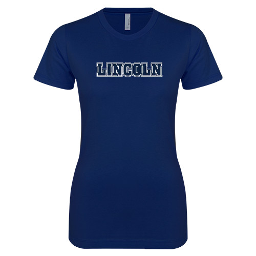  Next Level Womens Navy Boyfriend Tee - Lincoln