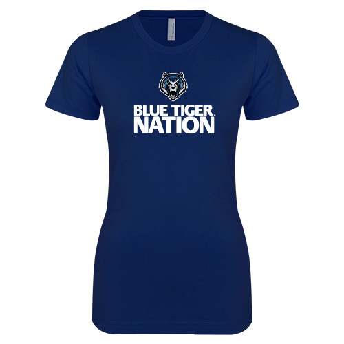  Next Level Womens Navy Boyfriend Tee - Blue Tiger Nation