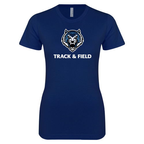  Next Level Womens Navy Boyfriend Tee - Track & Field