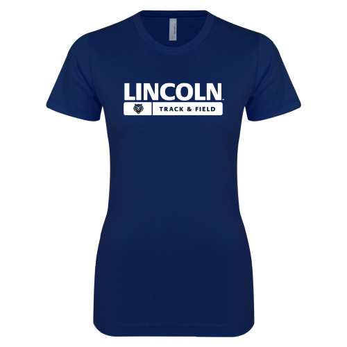  Next Level Womens Navy Boyfriend Tee - Lincoln Track & Field Bar