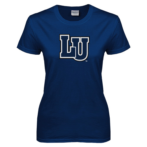  Womens Short Sleeve Navy Tee - Interlocking LU