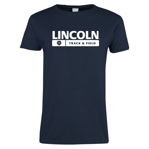  Womens Short Sleeve Navy Tee - Lincoln Track & Field Bar