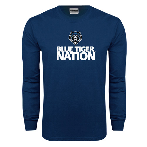  Navy Long Sleeve T-Shirt - Blue Tiger Nation