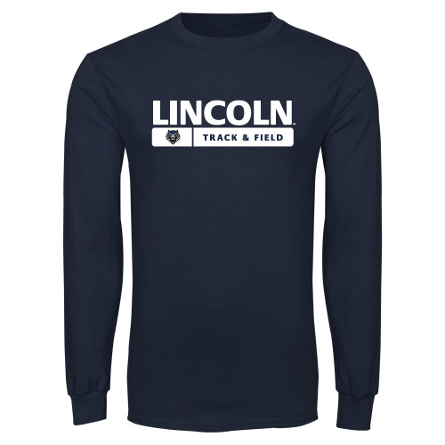  Navy Long Sleeve T-Shirt - Lincoln Track & Field Bar