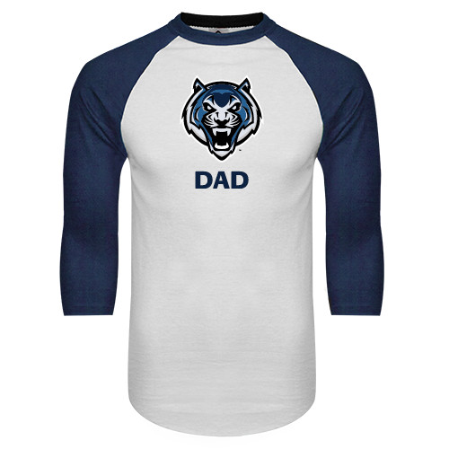  White/Navy Raglan Baseball T Shirt - Dad