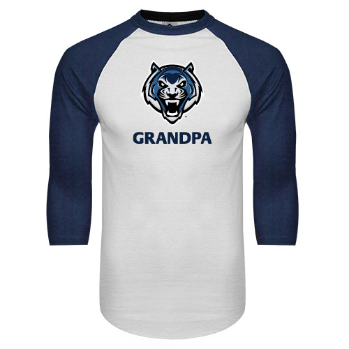  White/Navy Raglan Baseball T Shirt - Grandpa