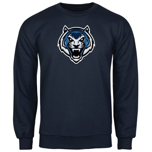  Navy Fleece Crew - Tiger Head