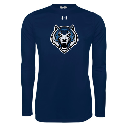  Under Armour Navy Long Sleeve Tech Tee - Tiger Head
