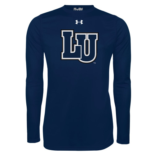  Under Armour Navy Long Sleeve Tech Tee - Interlocking LU