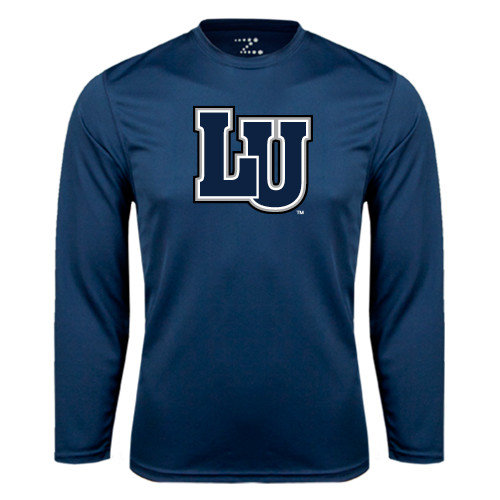  Navy Performance Long Sleeve Shirt - Interlocking LU