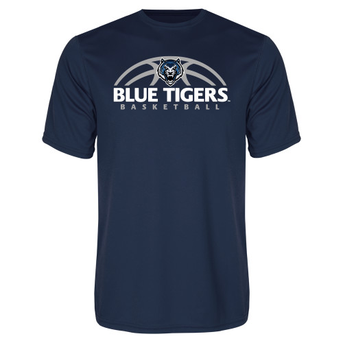  Navy Performance Tee - Blue Tigers Basketball Half Ball