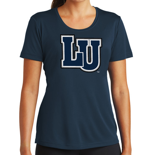  Womens Navy Performance Tee - Interlocking LU