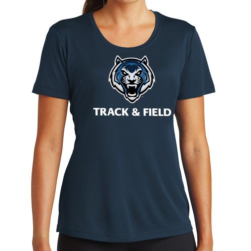  Womens Navy Performance Tee - Track & Field