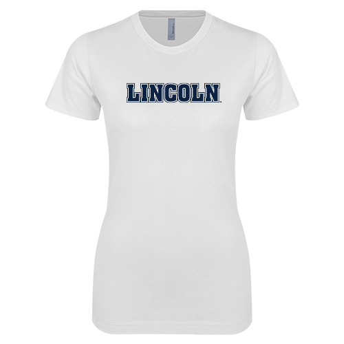  Next Level Womens White Boyfriend Tee - Lincoln