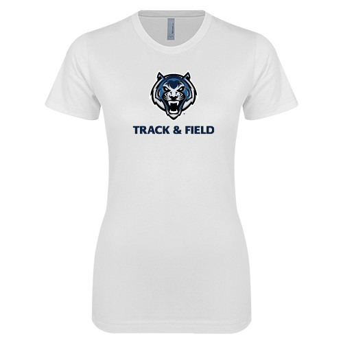  Next Level Womens White Boyfriend Tee - Track & Field