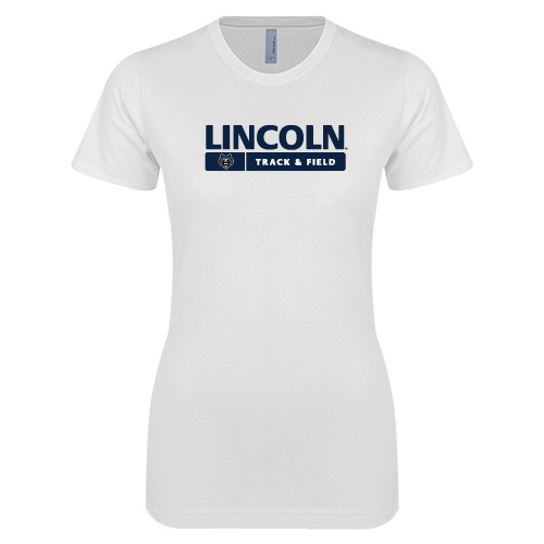  Next Level Womens White Boyfriend Tee - Lincoln Track & Field Bar