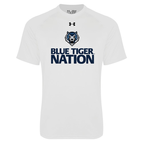  Under Armour White Tech Tee - Blue Tiger Nation