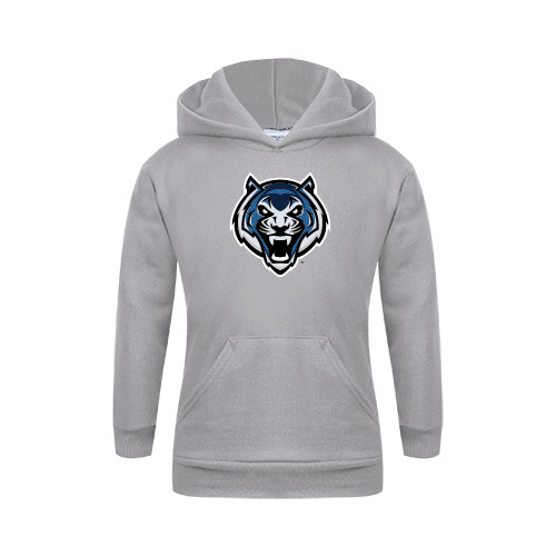  Youth Grey Fleece Hood - Tiger Head