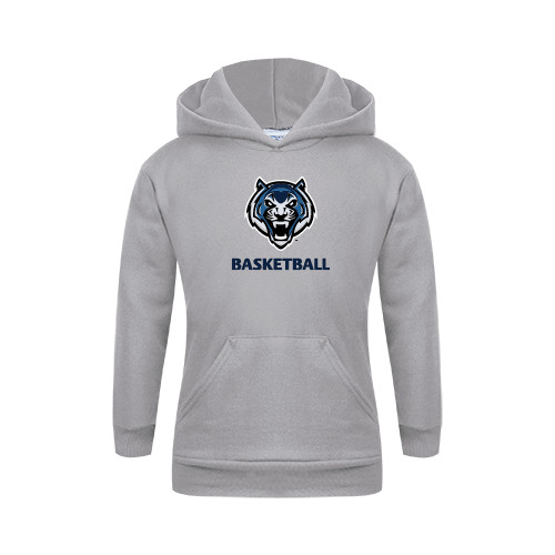  Youth Grey Fleece Hood - Basketball