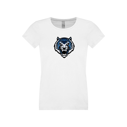  Next Level Girls White Fashion Fit T Shirt - Tiger Head