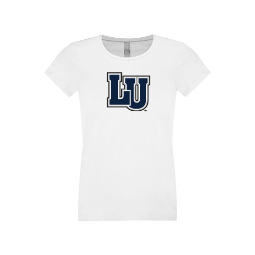  Next Level Girls White Fashion Fit T Shirt - Interlocking LU