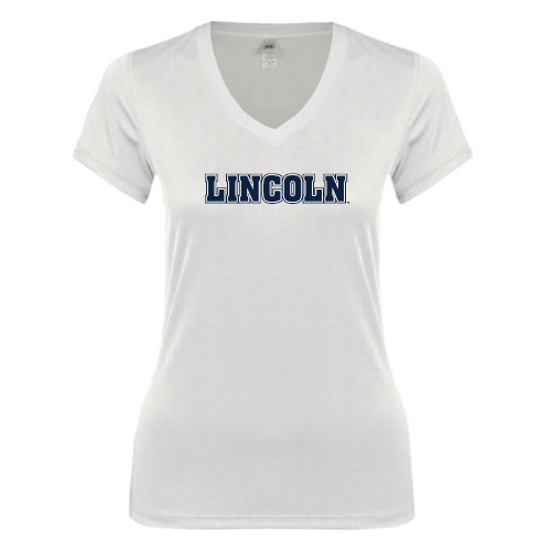  Next Level Womens White Ideal V Tee - Lincoln