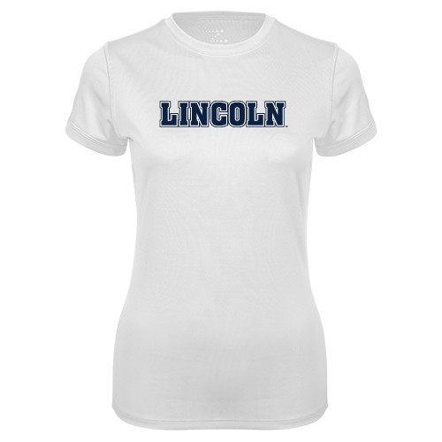  Womens White Performance Tee - Lincoln