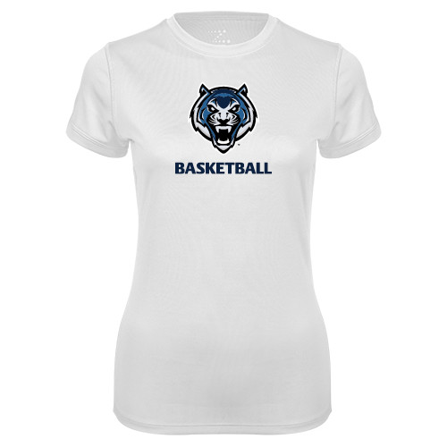  Womens White Performance Tee - Basketball