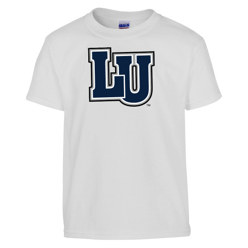  Youth White T Shirt - Interlocking LU