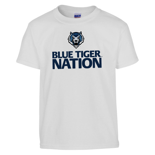  Youth White T Shirt - Blue Tiger Nation