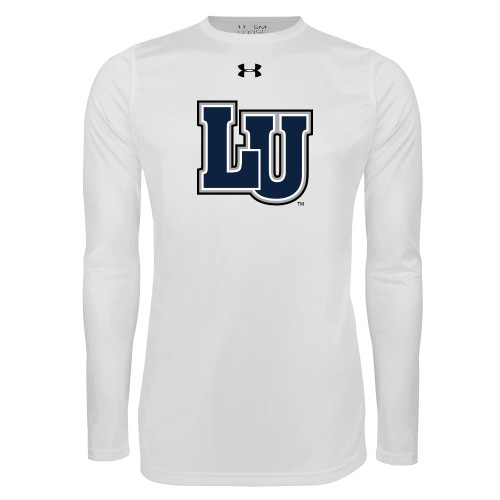  Under Armour White Long Sleeve Tech Tee - Interlocking LU