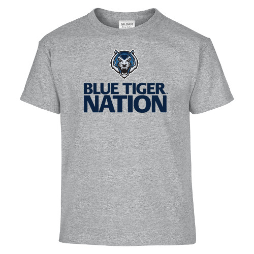  Youth Grey T-Shirt - Blue Tiger Nation