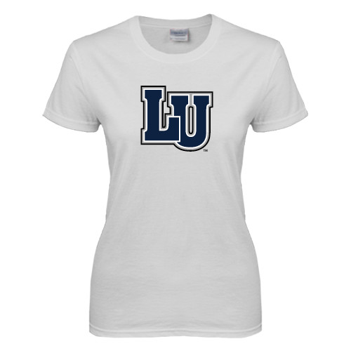  Womens White Short Sleeve Tee - Interlocking LU