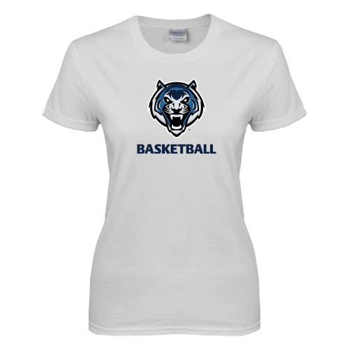  Womens White Short Sleeve Tee - Basketball