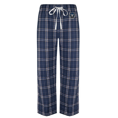  Navy/White Flannel Pajama Pant - Tiger Head