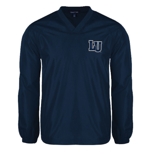  Navy V Neck Raglan Windshirt - Interlocking LU